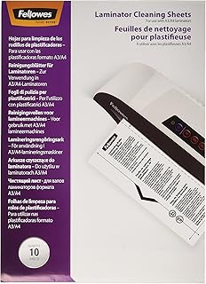 Feuilles de Nettoyage Fellowes Lot de 10 - Compatibles A4 A3 Plastifieuse pour Entretien