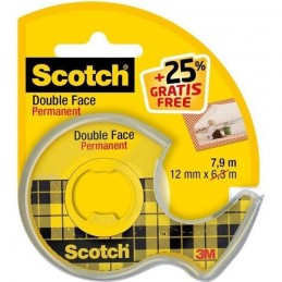Ruban adhésif double face Scotch 665 - 12 mm x 7,9 m pour fixations et collages légers
