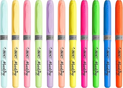 Feutre Bic Marker permanent Rouge - Pointe ronde, encre indélébile, pour papier, carton, plastique