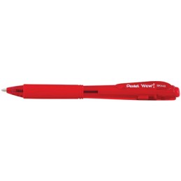 Stylo à bille rétractable Pentel WOW BK440 - Rouge 1mm pour écriture précise et confortable