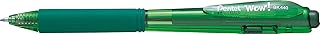 Stylo bille rétractable Pentel WOW 1mm vert - Écriture fluide pour bureau et école