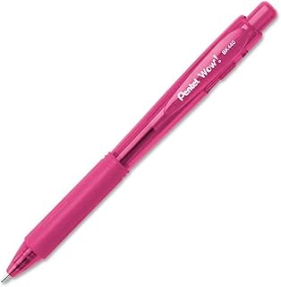 Stylo à bille rétractable Pentel WOW BK440-P - Rose 1mm pour écriture fluide