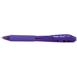 Stylo bille rétractable Pentel WOW 1mm Violet - Écriture fluide pour bureau et école