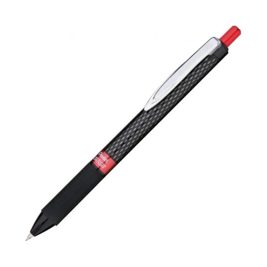 Stylo roller Pentel OH Gel K497-B - Encre gel rouge rétractable pour écriture scolaire et bureau