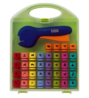 Perforatrices Fiskars 12-23337097 Teeny - Lot de 36 petits modèles pour loisirs créatifs et papeterie