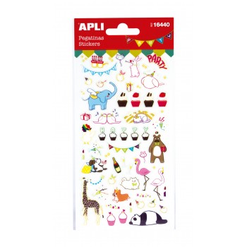 Stickers APLI Fêtes Happy Party - Autocollants décoratifs pour célébrations et loisirs créatifs