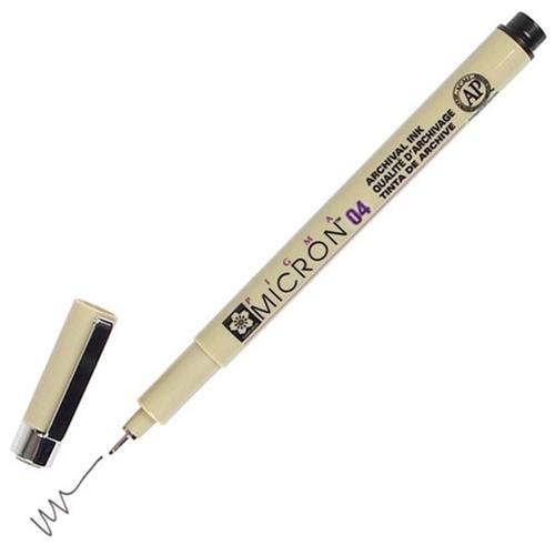 Feutre Pigma Micron Sakura - Pointe calibrée 0,4 mm -04- Noir pour dessin et écriture précise
