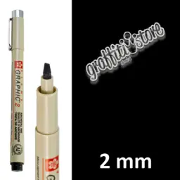 Feutre Pigma Sakura Graphic 2 - Pointe fine noire pour dessin et écriture précise en loisirs créatifs