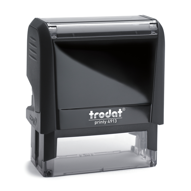 Tampon encreur Trodat PRINTY 4913 -  format compact, encre noire pour bureau et correspondance
Boitier noir + encre noir