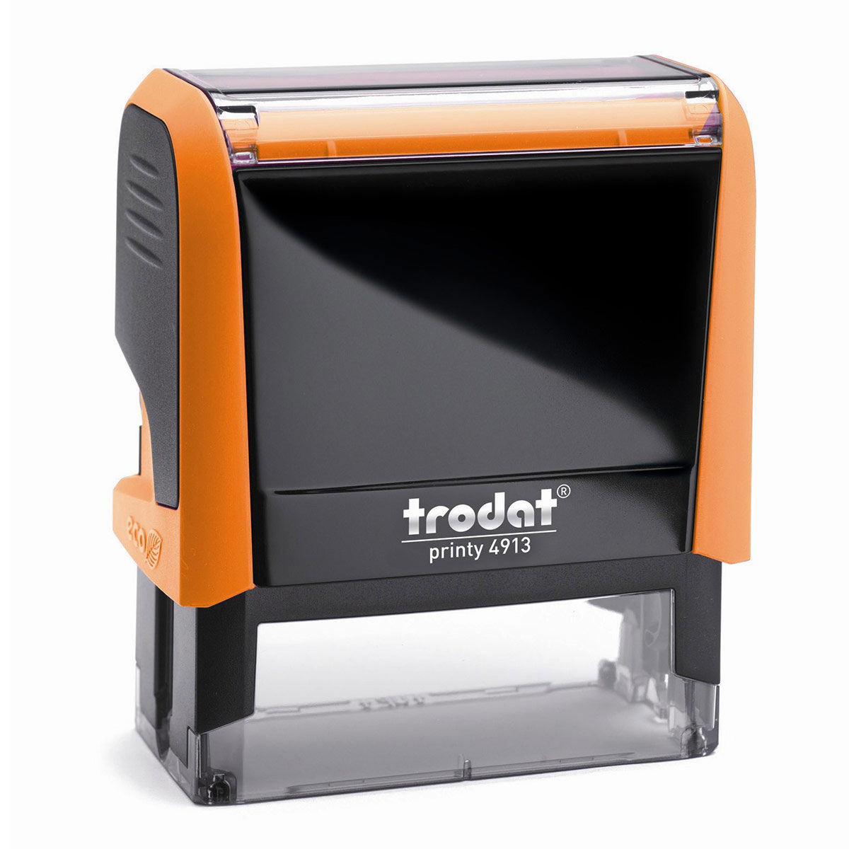 Tampon encreur Trodat PRINTY 4913 - format compact, encre noire pour bureau et correspondance
Boitier orange + encre noir