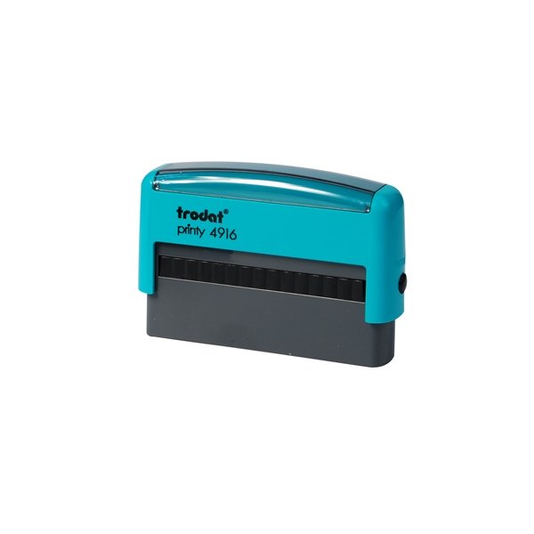 Tampon encreur Trodat PRINTY 4916 - format compact, boîtier vert, encre verte pour bureau et correspondance