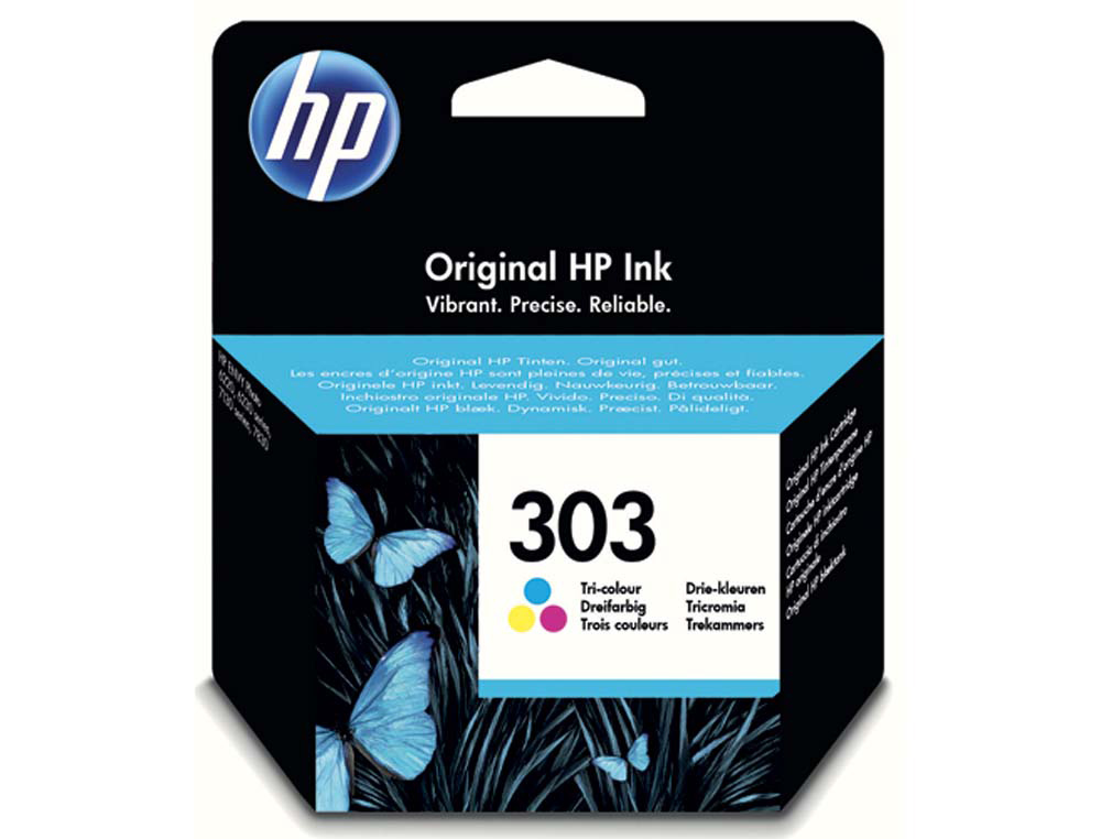 Cartouche d'encre HP 303 couleurs cyan magenta jaune 200 pages - compatible imprimantes HP - consommable informatique