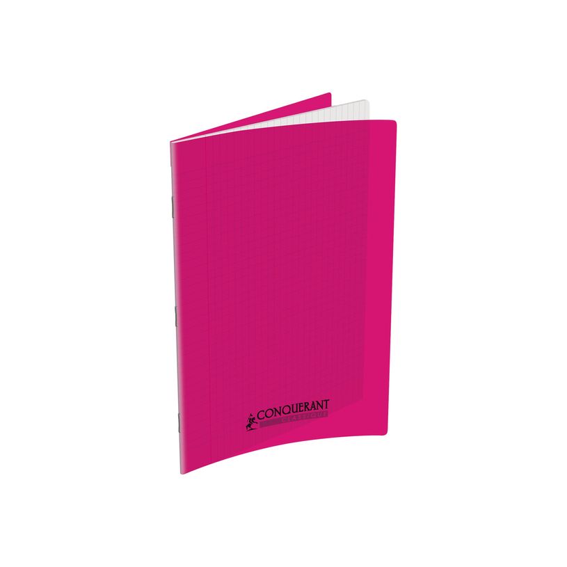 Cahier Conquerant A4 210 x 297 mm Séyès Rose 96 pages Grands carreaux Polypro - Pour école et bureau