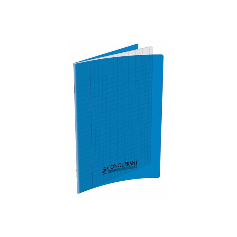 Conquérant Classique - Cahier polypro 17 x 22 cm - 48 pages grands carreaux Séyès - Bleu