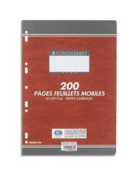 Feuilles simples Conquerant A4 210 x 297 mm Séyès - Étui de 200 feuillets mobiles pour écriture scolaire et bureau