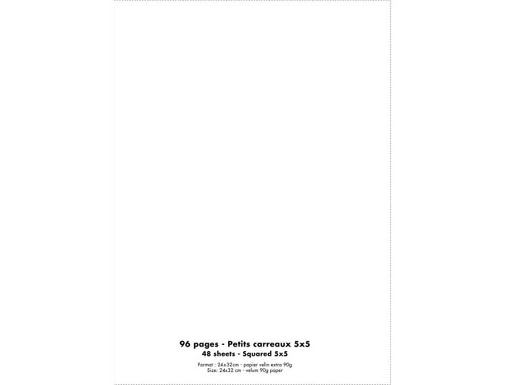 Cahier Conquerant Classique 240 x 320 mm quadrillé 5x5 incolore 96 pages pour fournitures scolaires et bureau