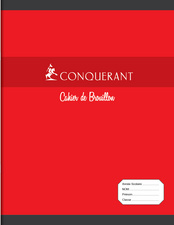 Cahier de brouillon Conquerant 170 x 220 mm Grands carreaux Séyès 48 pages pour fournitures scolaires et bureau
