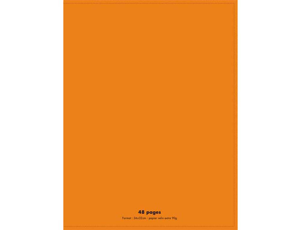 Cahier Classique Conquérant 24x32cm Grands Carreaux Seyès 48 Pages - Couverture Polypro Orange pour École