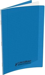 Cahier Conquérant A4 Seyes 48 Pages - Couverture Polypropylène Bleu pour Écriture Scolaire