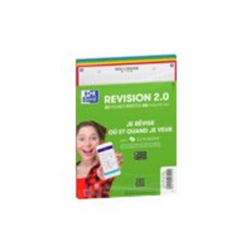 Fiches Bristol Oxford - Blanc à bord coloré - 32 feuilles - A6 250 g/m² 5x5 - Pour révision et organisation