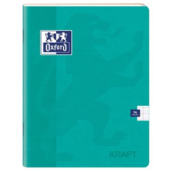 Cahier Oxford KRAFT 17x22cm Grands Carreaux Seyès 96 Pages - Couverture Kraft Coloris Aléatoires