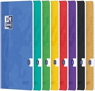 Cahier Oxford KRAFT 17x22cm Grands Carreaux Seyès 96 Pages - Couverture Kraft Coloris Aléatoires