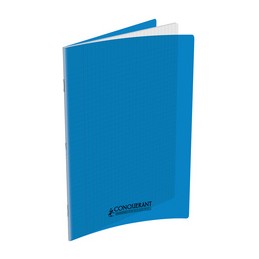 Cahier Conquerant 240 x 320 mm Séyès Polypro Bleu - 96 pages Grands carreaux pour école ou bureau