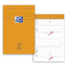 Bloc messages Oxford 100106293 - 110x170mm 80 feuilles agrafé pour bureau et maison