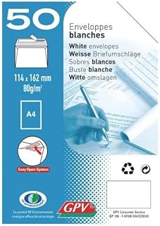 Enveloppes CHOTEL - 50 unités 114 x 162 mm avec bande auto-adhésive 80g pour courrier et documents