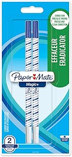 Effaceur Paper Mate Magic+ - Pointe Fine Bleu Lot de 2 pour Écriture et Correction