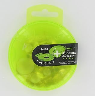 Punaises dorées - Lot de 80 - Boîte magnétique - Pour affichage et organisation