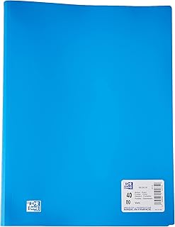 Protège-documents Oxford Initial A4 - 80 vues 40 pochettes polypro bleu pour organisation