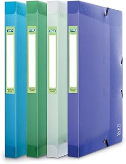 Boîte de Rangement Oxford 2Nd Life 24x32cm - Dos 25mm avec Élastique Couverture Polypro, Coloris Assortis