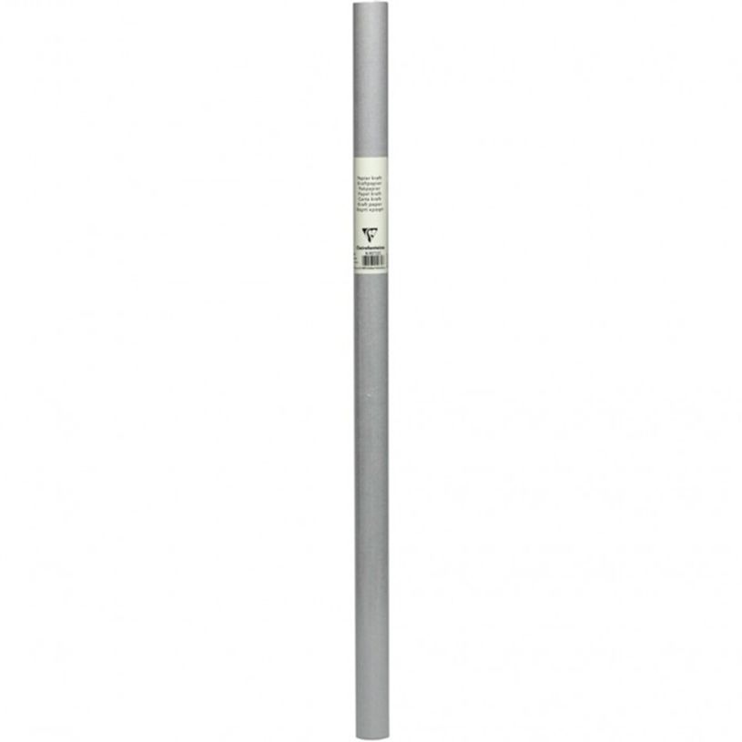 Papier Kraft Recyclé Clairefontaine 95732C - 3x0,70m 65g Gris - Pour Emballage Cadeau et Loisirs Créatifs