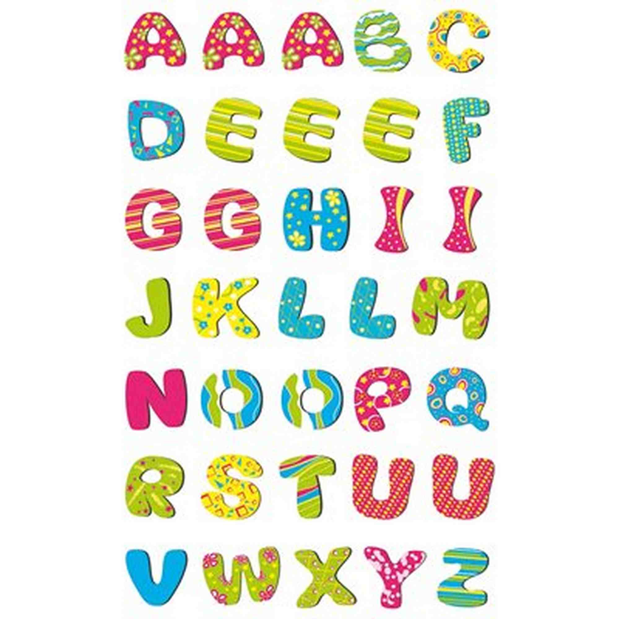 Stickers 3D autocollant Maildor Cooky Alphabet pep's - 7,5 x 12 cm - 35 pièces pour loisirs créatifs