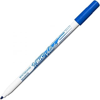 Feutres Effaçables à Sec BIC Velleda 1721 - Pointe Bloquée Conique Fine Bleu pour Ardoise et Tableau Blanc