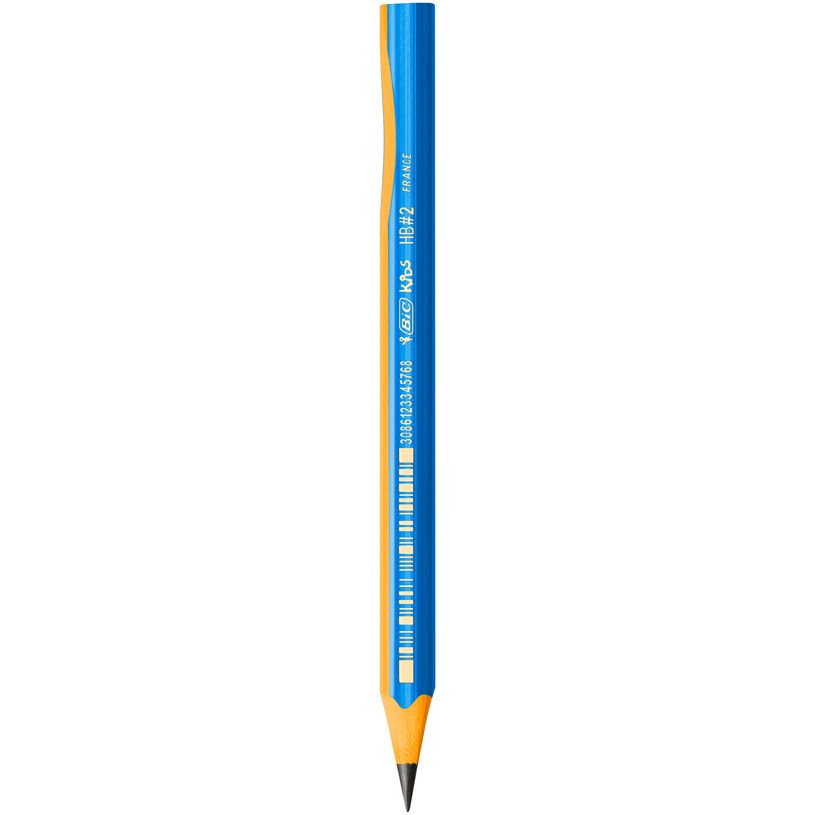 Crayon à papier d'apprentissage Bic Kids Evolution - Mine HB Ø 3,8mm Manche triangulaire Bleu pour enfants