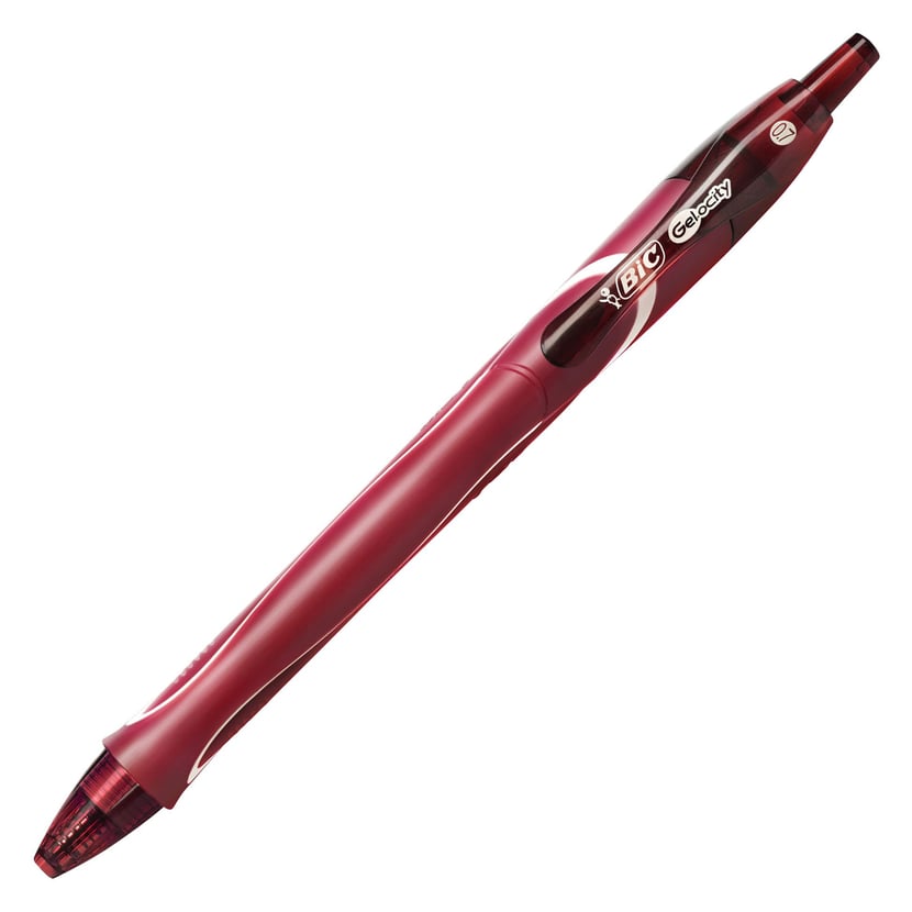 Stylo bille rétractable BIC - Gel-ocity Quick Dry - Rouge - Pointe moyenne