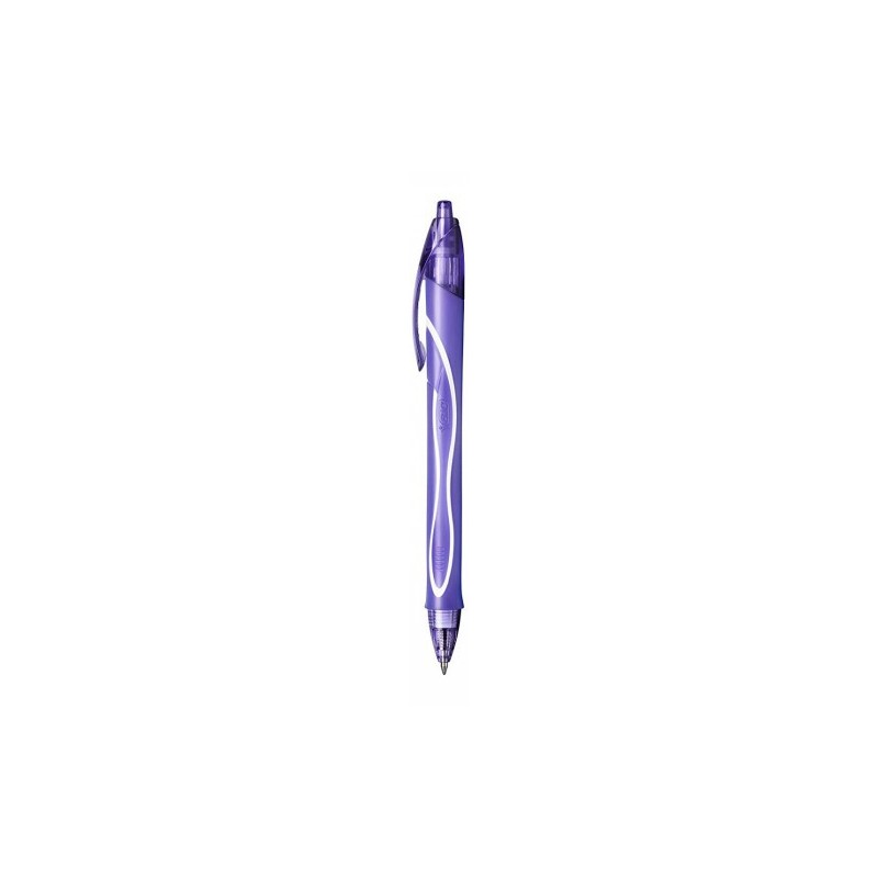 Stylo bille rétractable BIC Gel-ocity Quick Dry violet - Pointe moyenne - Séchage rapide