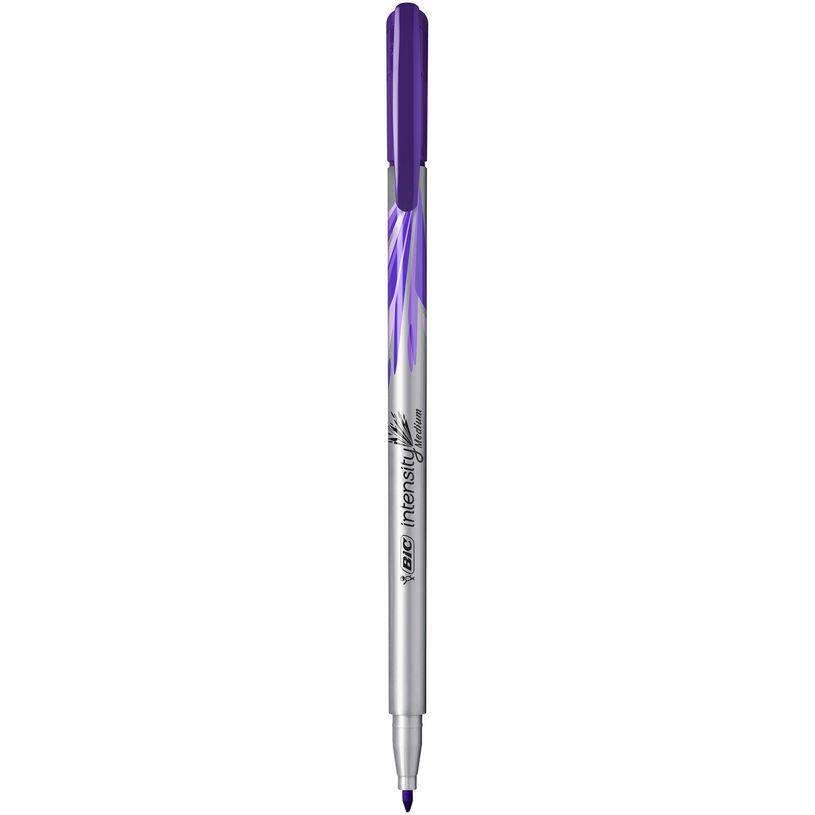 Stylo feutre BIC Intensity - Pointe moyenne 1 mm Violet pour écriture créative et artistique