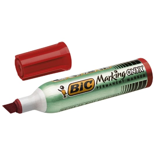 Marqueur permanent Bic Marking Onyx 1482 - Pointe ogive Rouge pour surfaces multiples