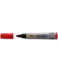Marqueur permanent Bic Marking 2000 Ecolutions Rouge - Pointe Biseautée Encre Permanente pour Bureau et École
