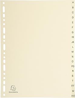 Intercalaires Exacompta 1120E - Carte ivoire 155g/m2 FSC® 20 onglets A-Z A4 22,5x29,7 cm pour classement