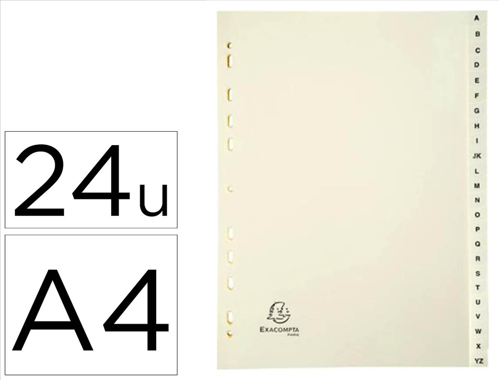 Intercalaire Exacompta A4 alphabétique A-Z - 24 positions en carte peau pour classement et organisation bureau