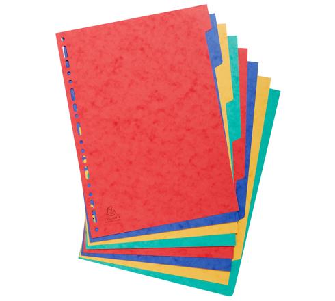 Intercalaires en carte Exacompta 1408E - 8 positions A4 225G pour classement de documents