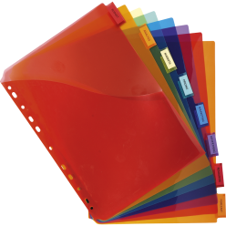 Intercalaires avec pochette polypropylène 8 positions - A4 maxi pour documents
