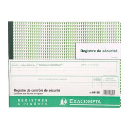Registre des contrôles de santé et sécurité Exacompta 24x32 cm - 20 pages pour entreprise