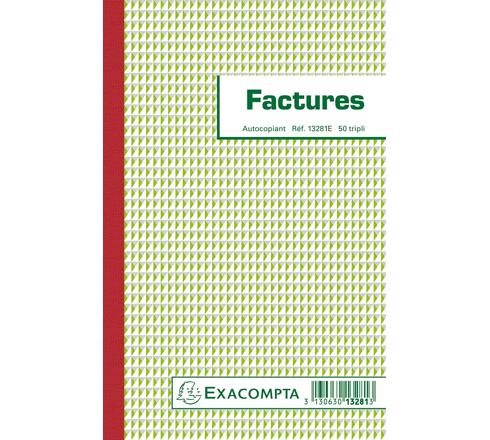 Manifold factures Exacompta - 21x13,5cm, 50 feuillets triplicatas autocopiants
