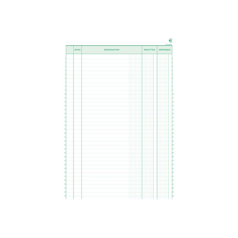 Exacompta Manifold Carnet de recettes/dépenses - 50 duplicatas - Format A4