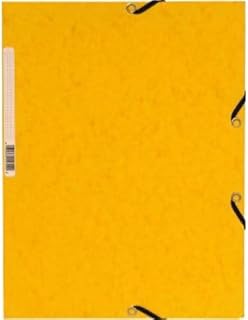 Chemise 3 rabats à élastiques carte lustrée 400g/m2 - A4 jaune - pour documents